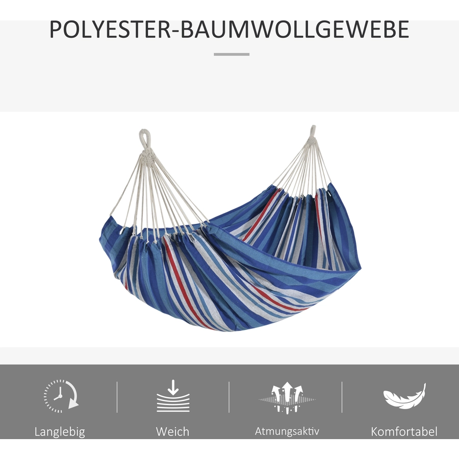 Outsunny Mehrpersonen Hängematte blau-rot