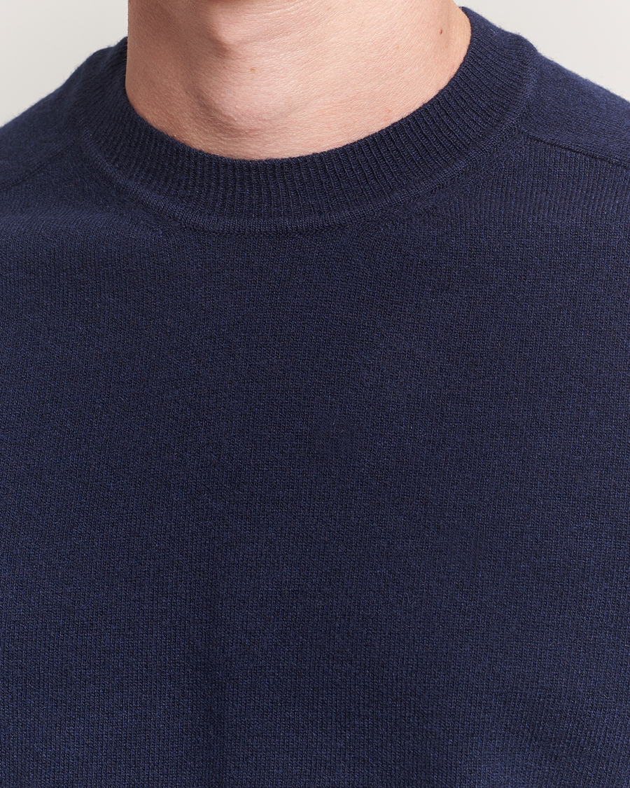 Altea Wool/Cashmere Crew Neck Pullover Navy