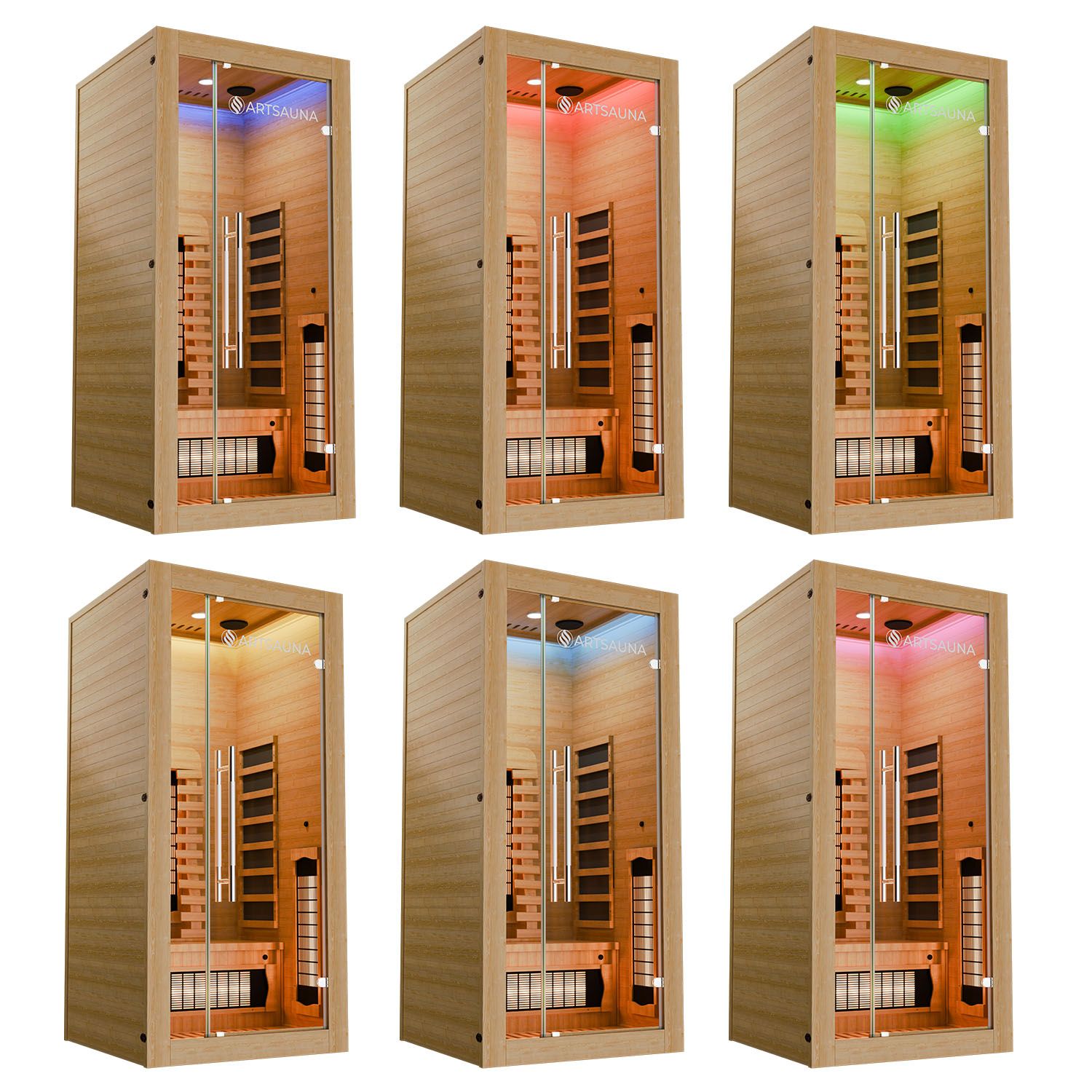 Artsauna Infrarotkabine Kiruna90 Premium Dual Technologie - Vollspektrumstrahler & Flächenstrahler