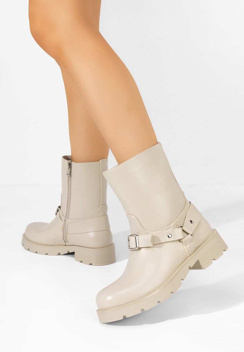 Bottines hautes femme beige Zalina