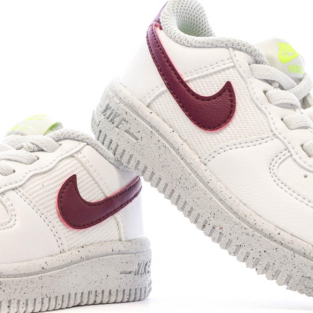 Nike Baskets Blanche/Bordeaux Fille Nike Force 1 Crater Classic