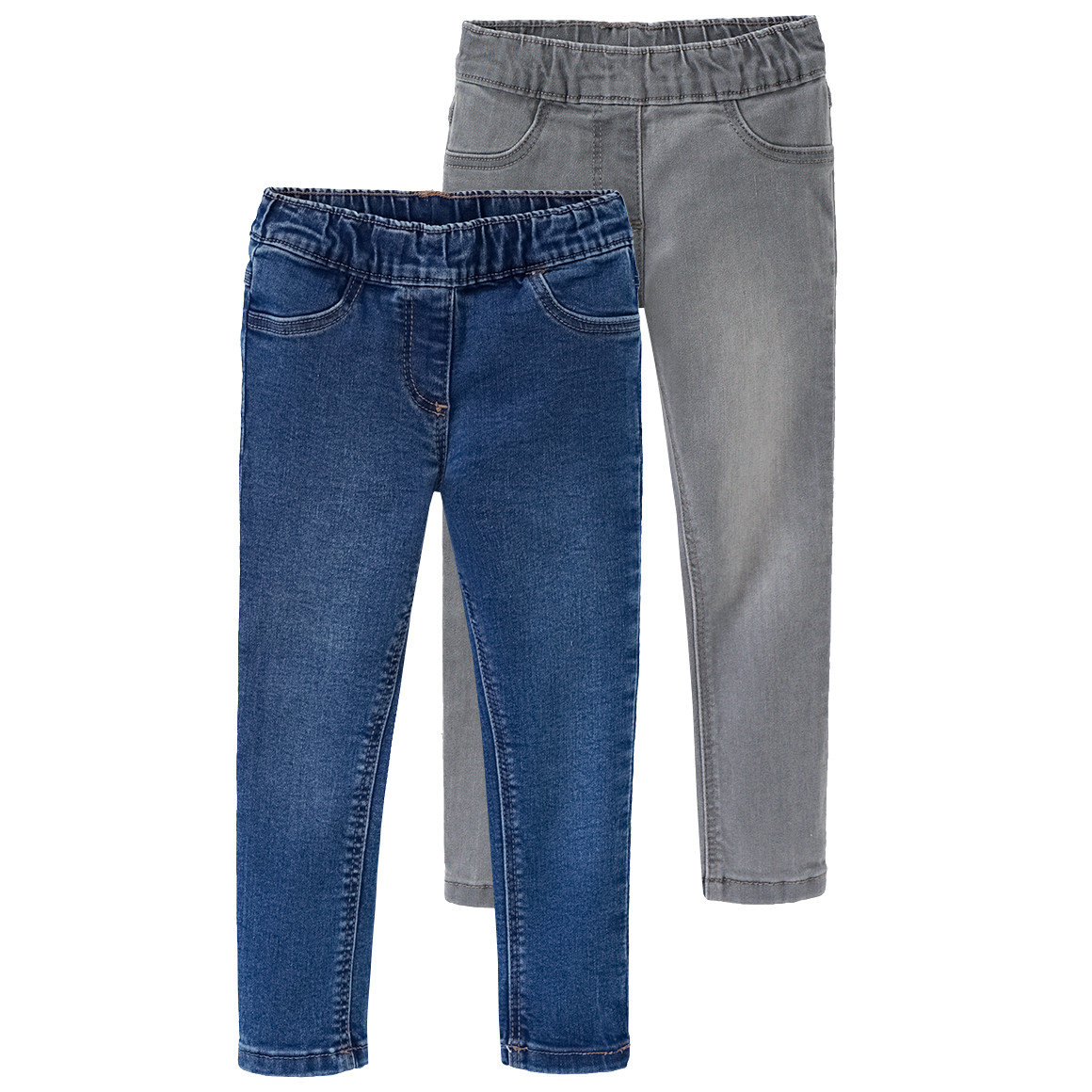 Famy 2 Mädchen Jeggings mit Stretch-Bund blau / grau
