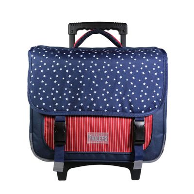 Cartable à roulettes Phileas Etoiles 38 cm - 2 compartiments - bleu - Bagtrotter