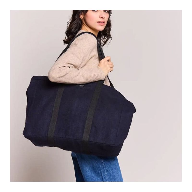 Sac Cabas Jean 60 cm Laine Marine