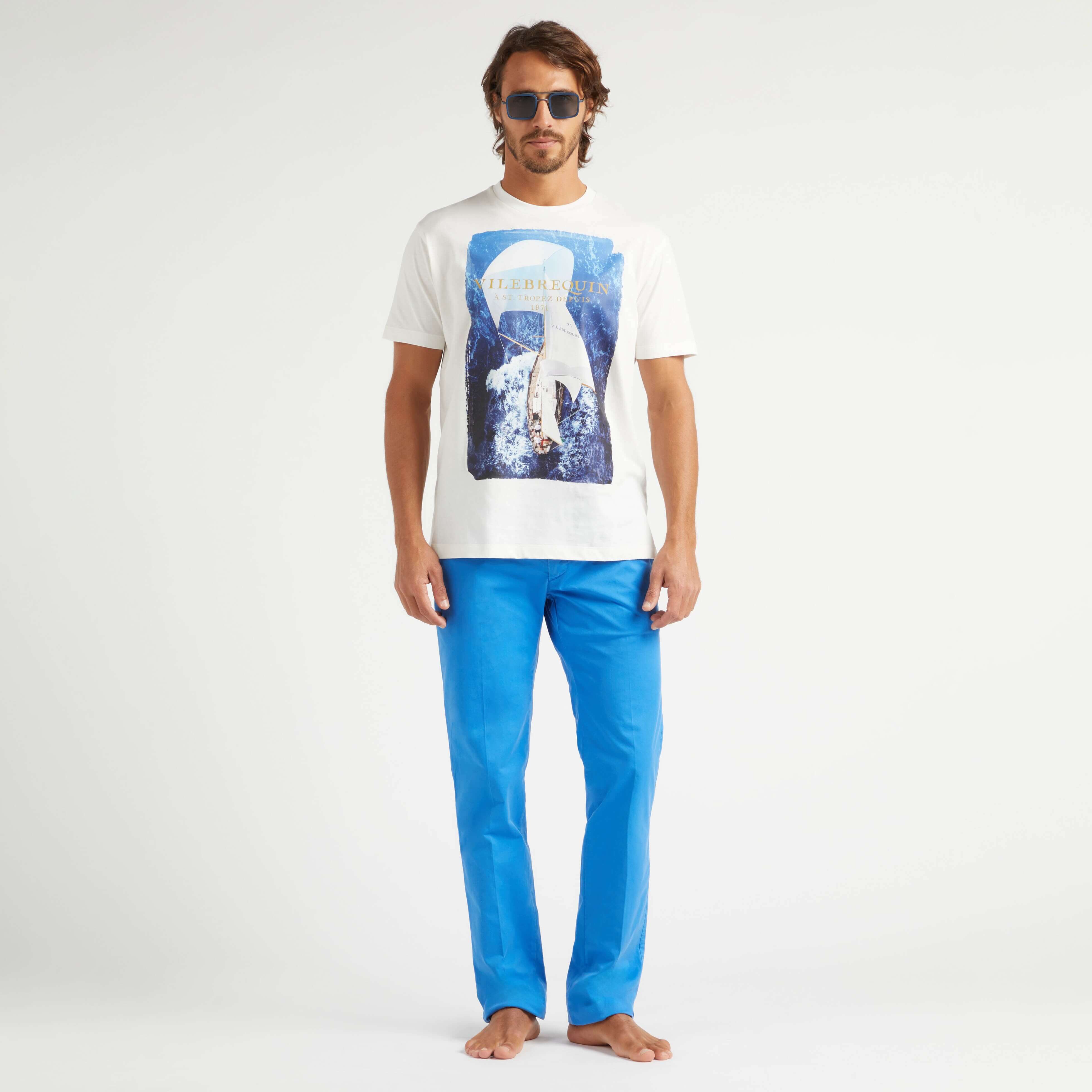 Pantalon Chino en Coton Homme Uni | Pantalon Vilebrequin