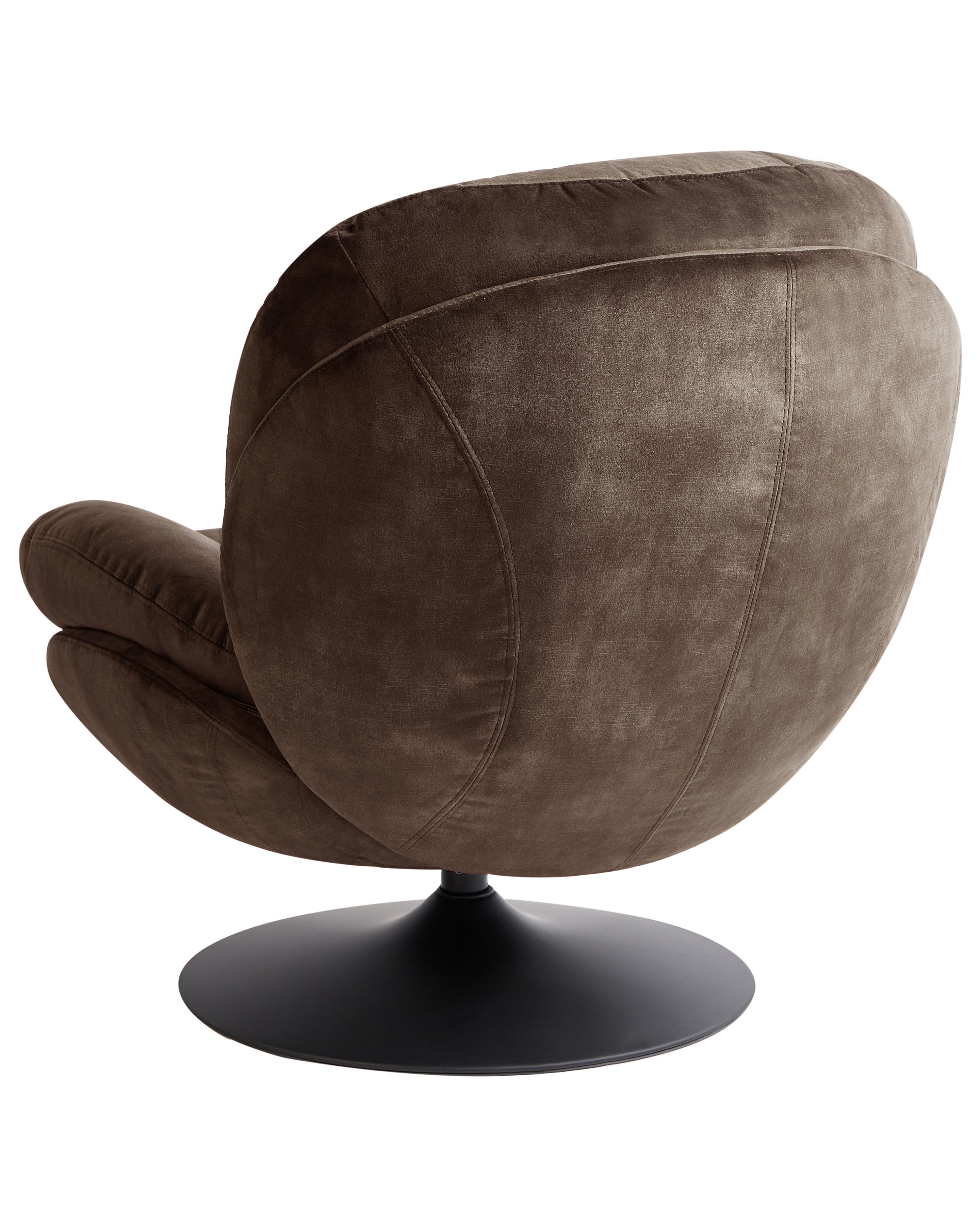 Draaifauteuil NOLVIK Fluweel Donkerbruin