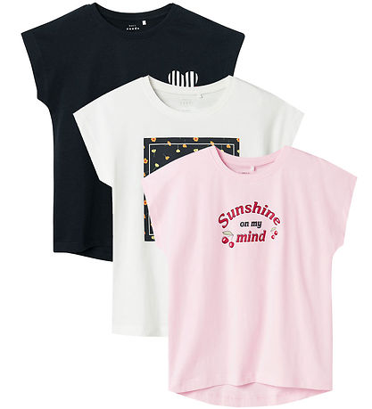 Name It T-Shirt - NkfViga - 3er-Pack - Ballerina/Dark Sapphire/B