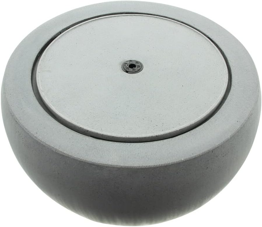 Outdoor Brunnen Harmonie in Kugel Form mit LED Beleuchtung, Beton Optik, grau, Zierbrunnen, Gartenbrunnen
