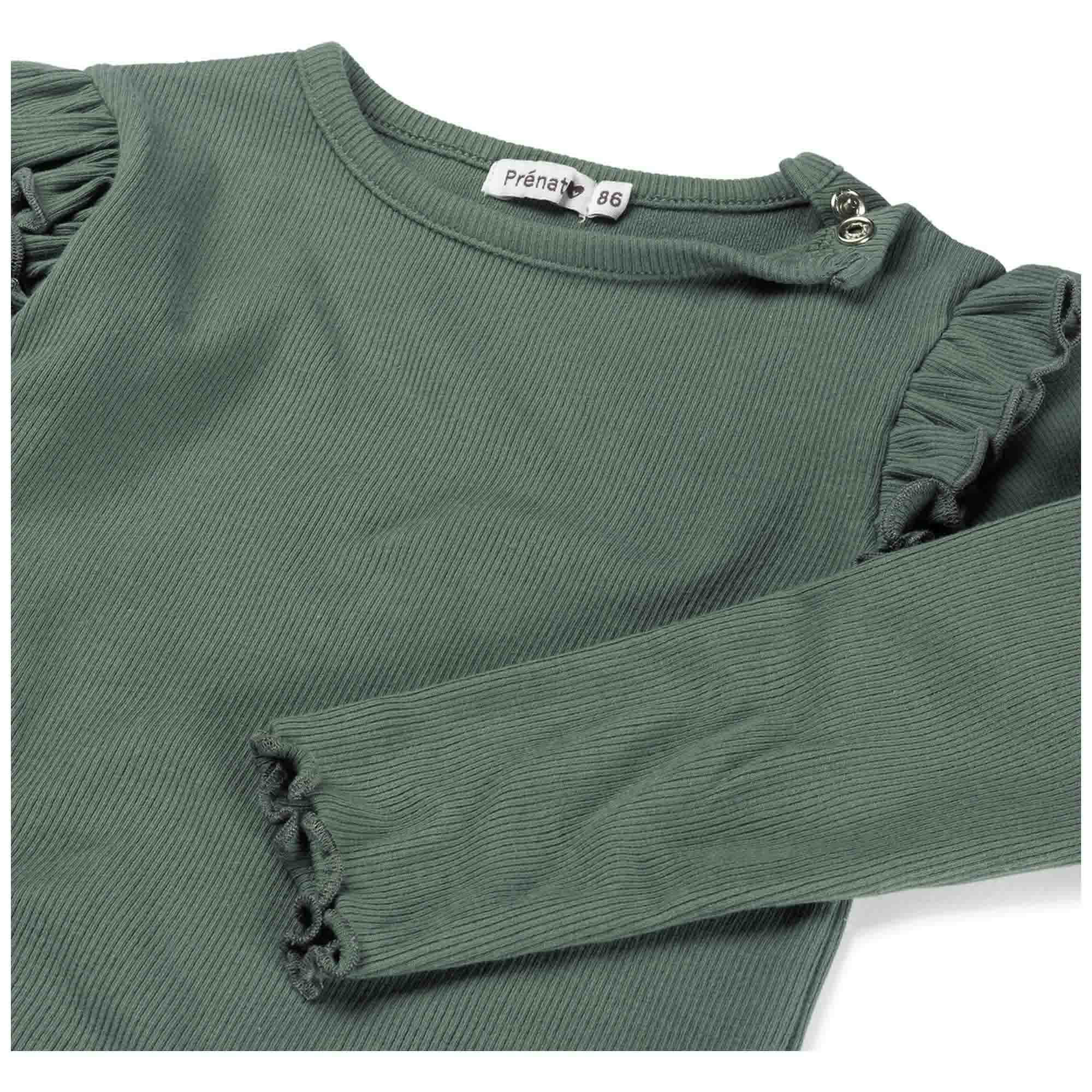 Prénatal baby shirt lange mouwen effen groen