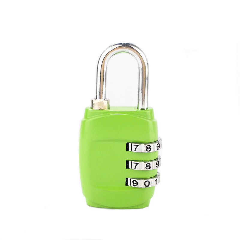 (5er Set) 6cm Reise Gepäck Koffer Zahlenschloss 3-Stelliges Vorhängeschloss - Schwarz / Grau / Pink / Grün / Blau