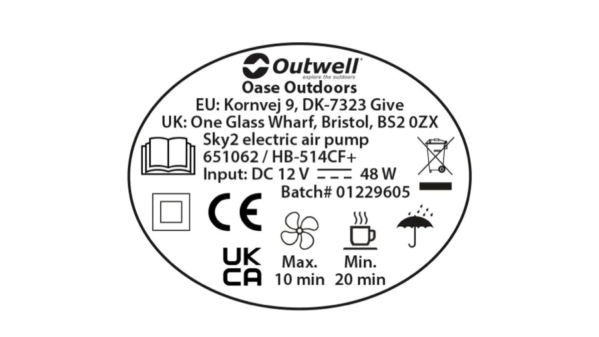Outwell Sky2 Pump 12v/230v Navy