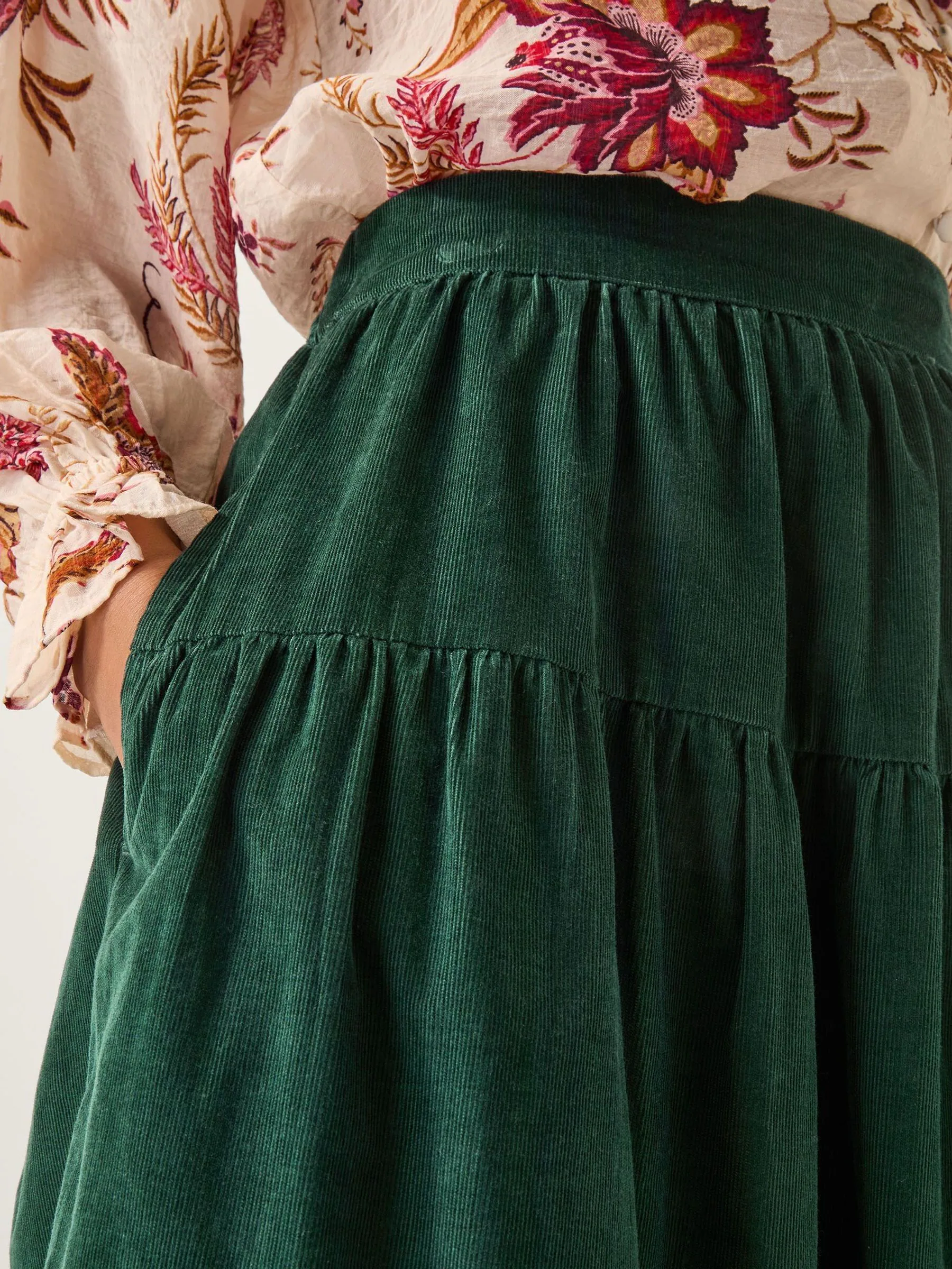 Monsoon Mina corduroy Midi rok