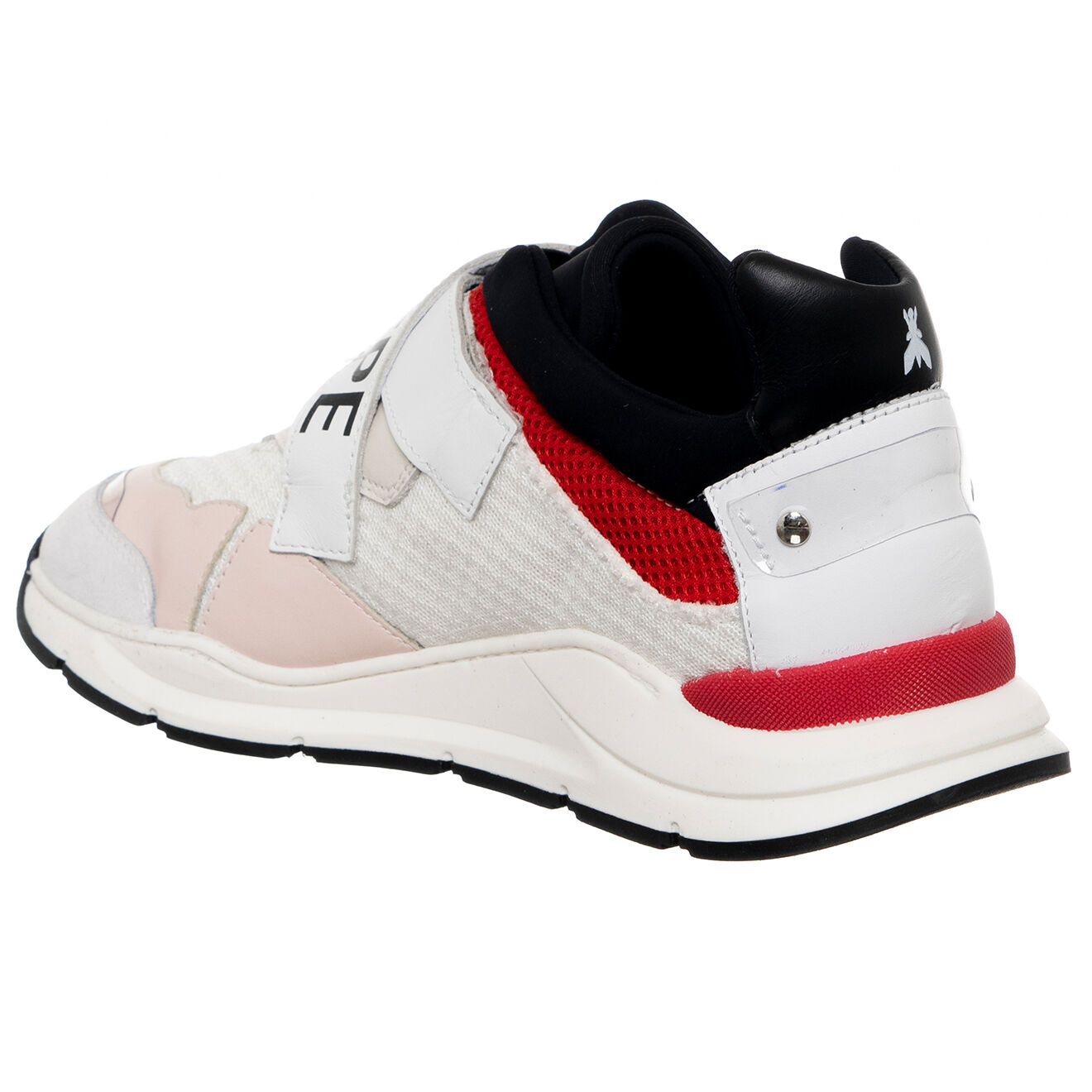 Patrizia Pepe Baskets en Cuir Crosta blanc/rouge