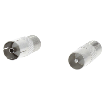 Q-Link coax adapter 1MA/FCON 1FEM/FCON buitendraad