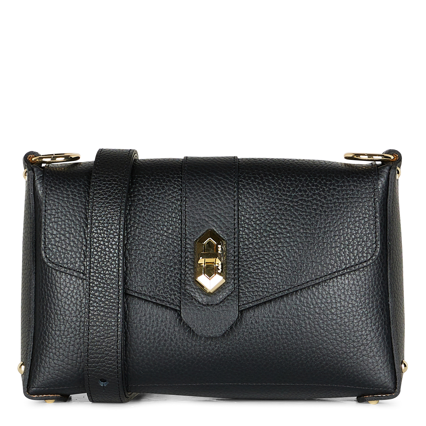 Sac bandoulière en cuir| Noir