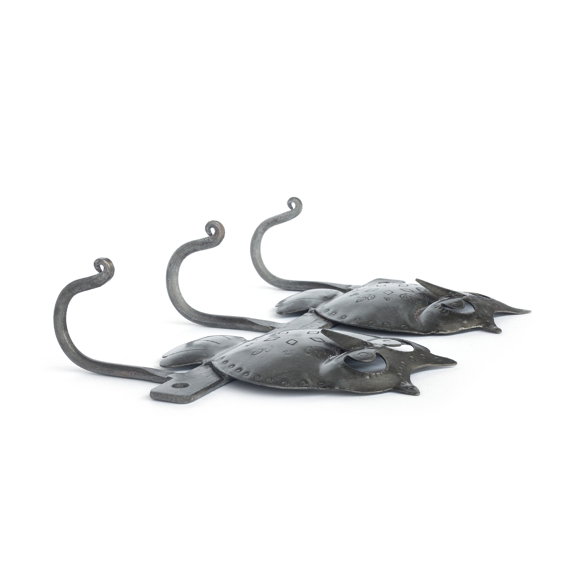 Wandhaken 3er 'Owls', silber, B 23 cm, H 17 cm, L 4 cm von fischer's lagerhaus