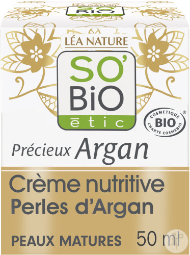 So'Bio Étic Précieux Argan Crème Nutritive Perles D'Argan Peaux Matures Bio Pot 50ml