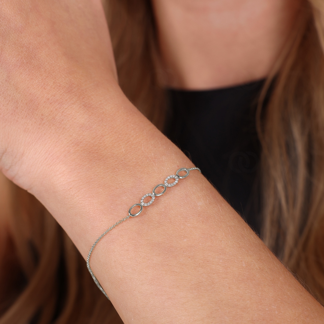 Armband 750/18 K Weissgold mit Diamanten 0.15 ct H/si