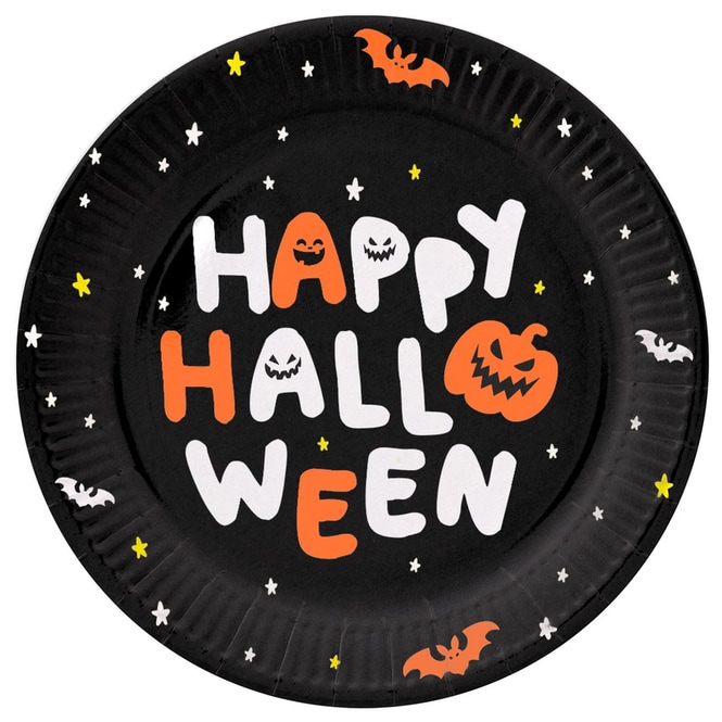 8 Partyteller - Happy Halloween - BoOo - ca. Ø 23 cm