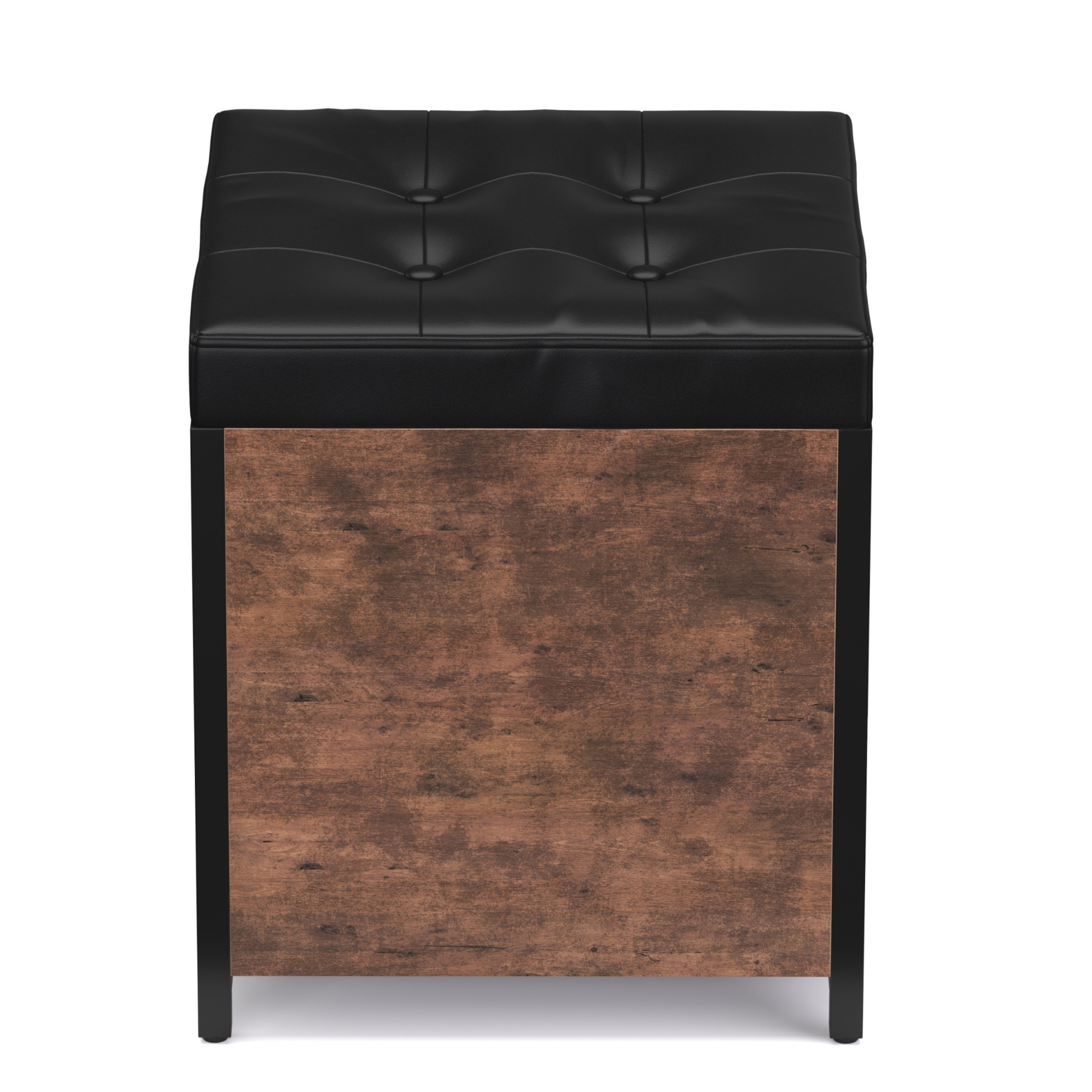 Truhe Leder Vintage BONITA 40 x 50 x 40 cm