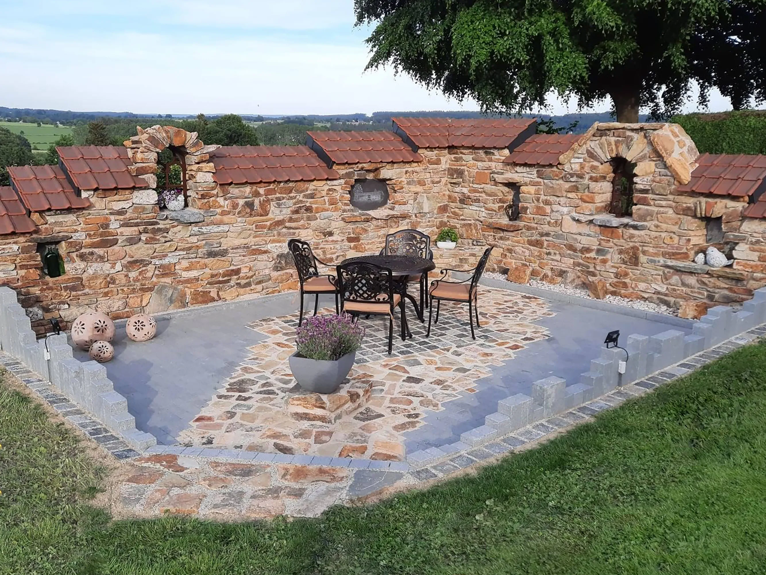 Tuinset 4-zits SALENTO met kussens Metaal Donkerbruin