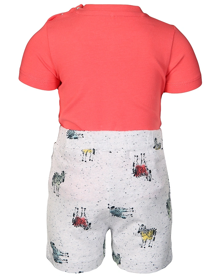 Shorts NBMJEFIK mit T-Shirt in koralle/hellgrau