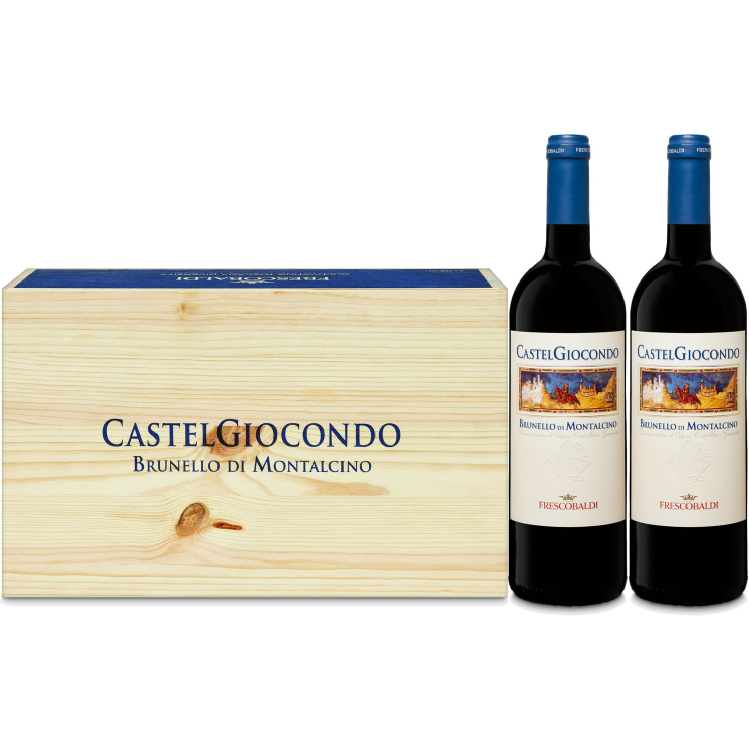 Geschenkbox 2x75cl Brunello di Montalcino DOCG Castel Giocondo Marchesi de'Frescobaldi -150cl