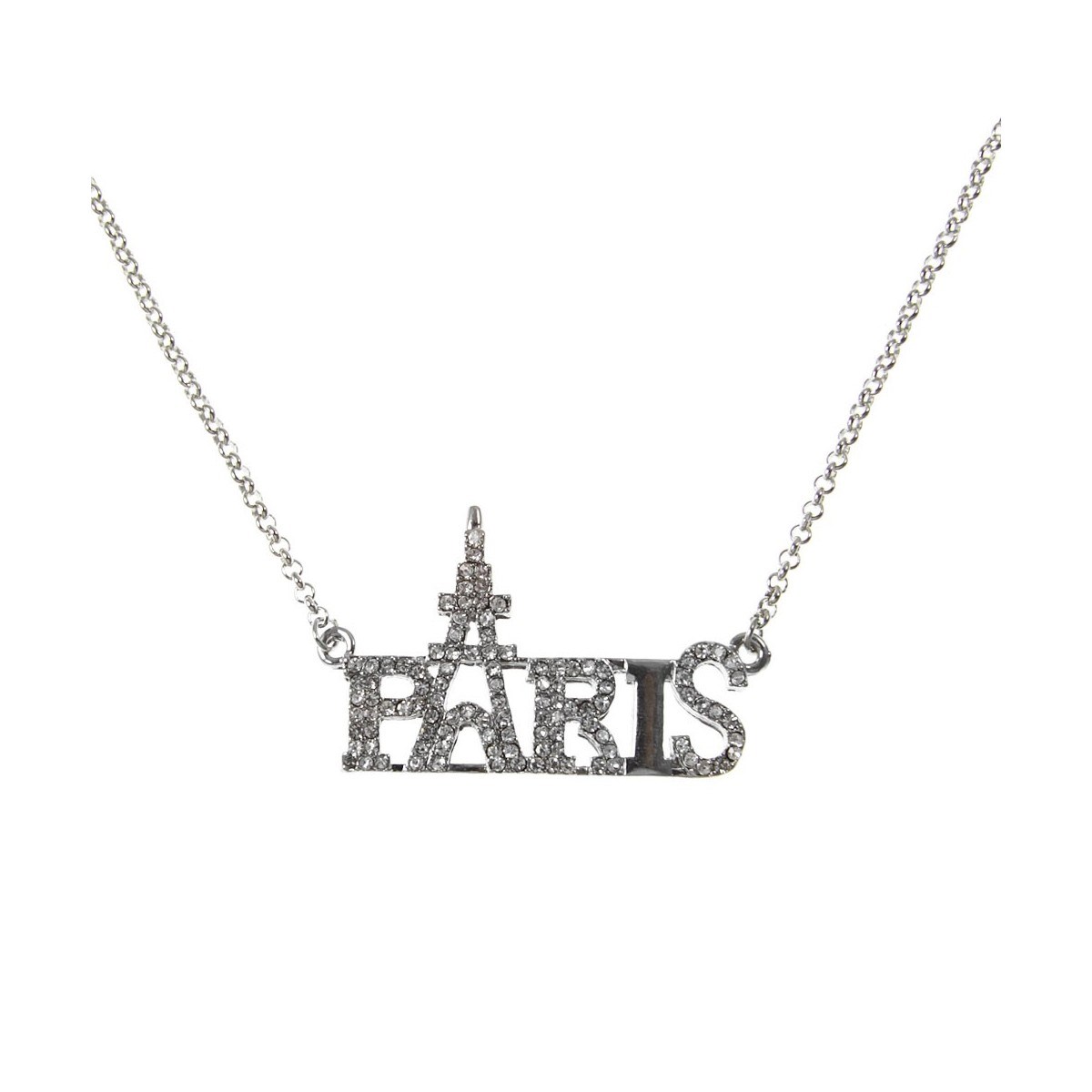 Collier fin Paris strass