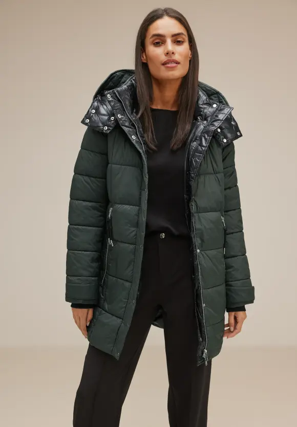 Wintermantel mit Kapuze - verdant green