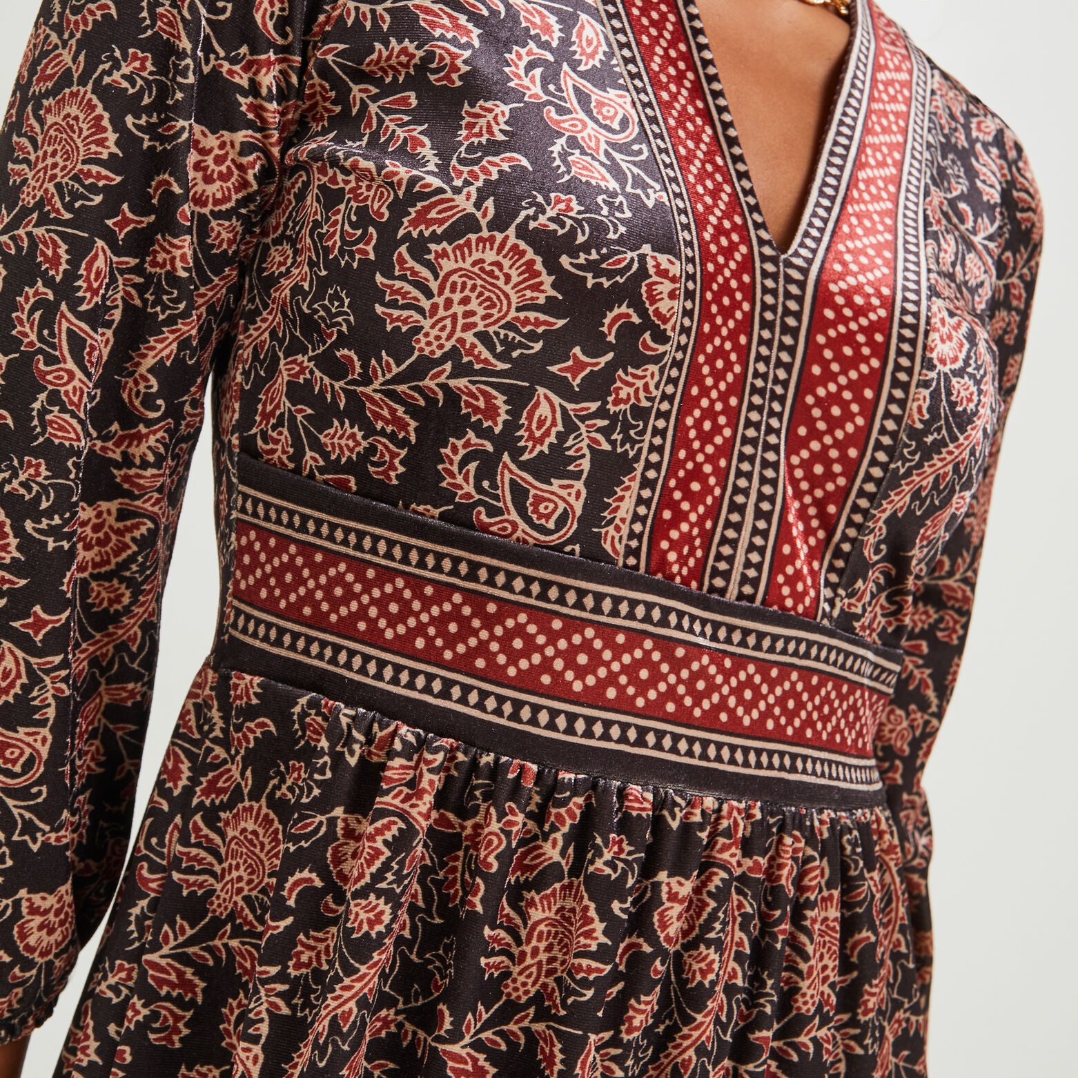 Robe imprimée en velours femme