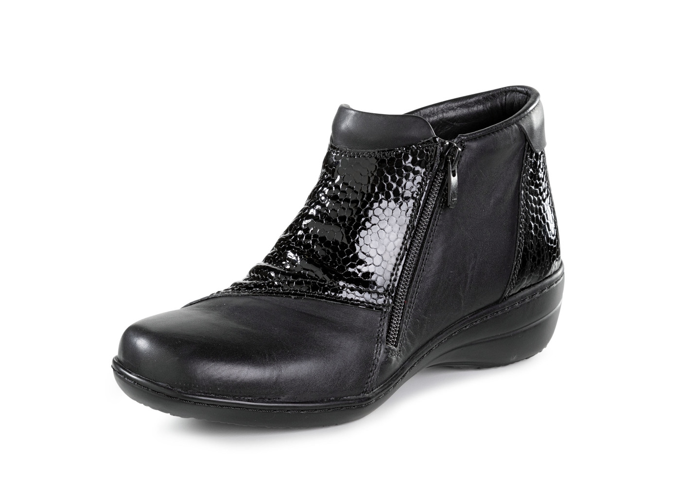 ELENA EDEN Bootie aus teilweise reptilgeprägtem Nappaleder