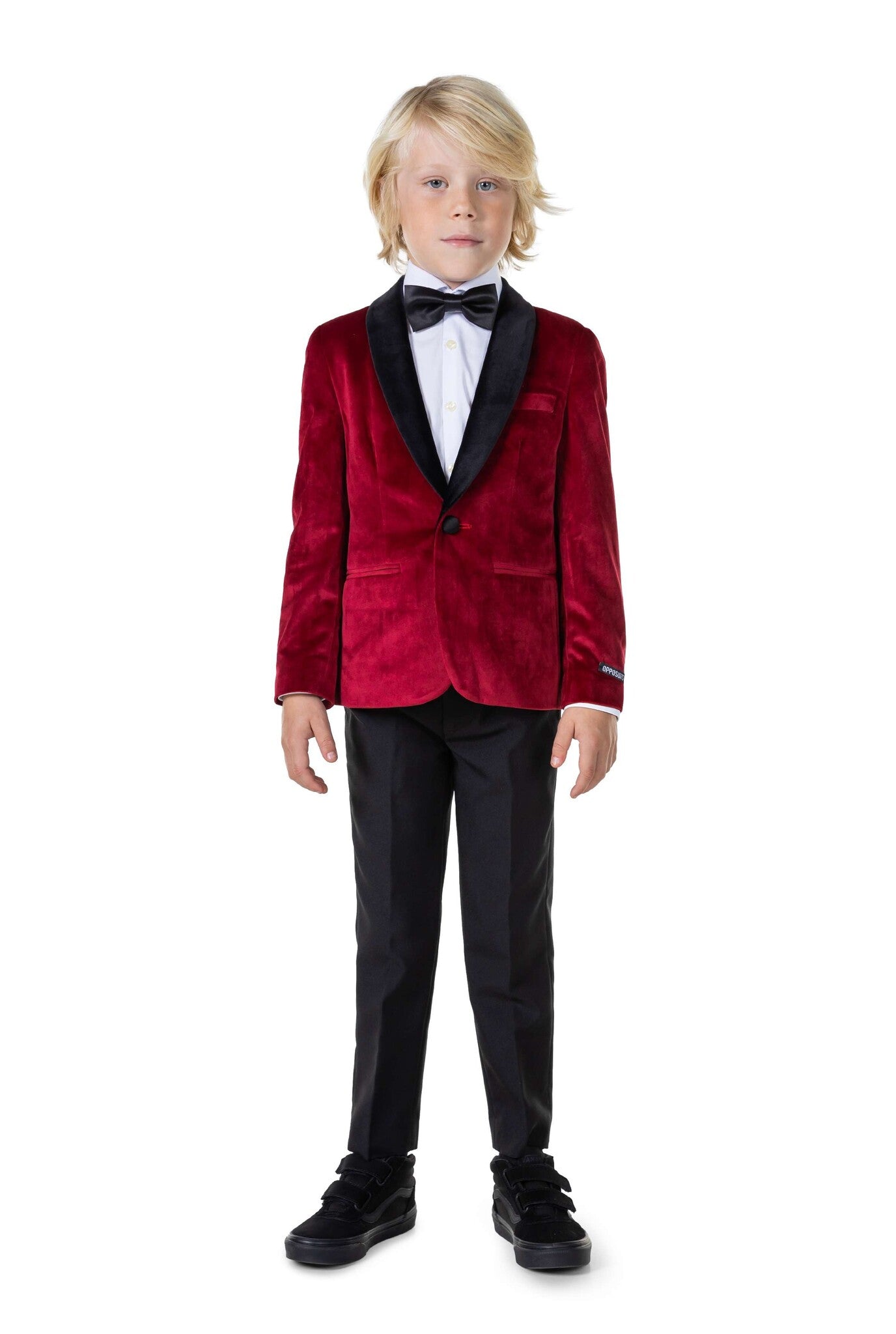 Bordeaux Rode Velvet Blazer Jongen OppoSuits