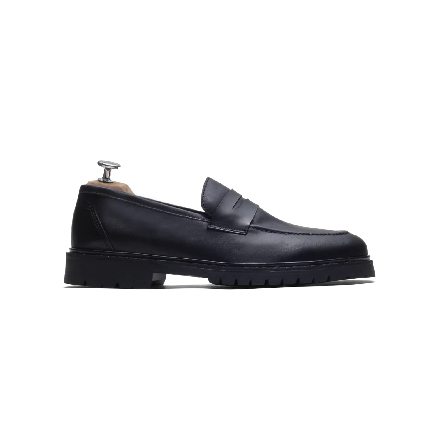 Mika-Mocassin en cuir noir