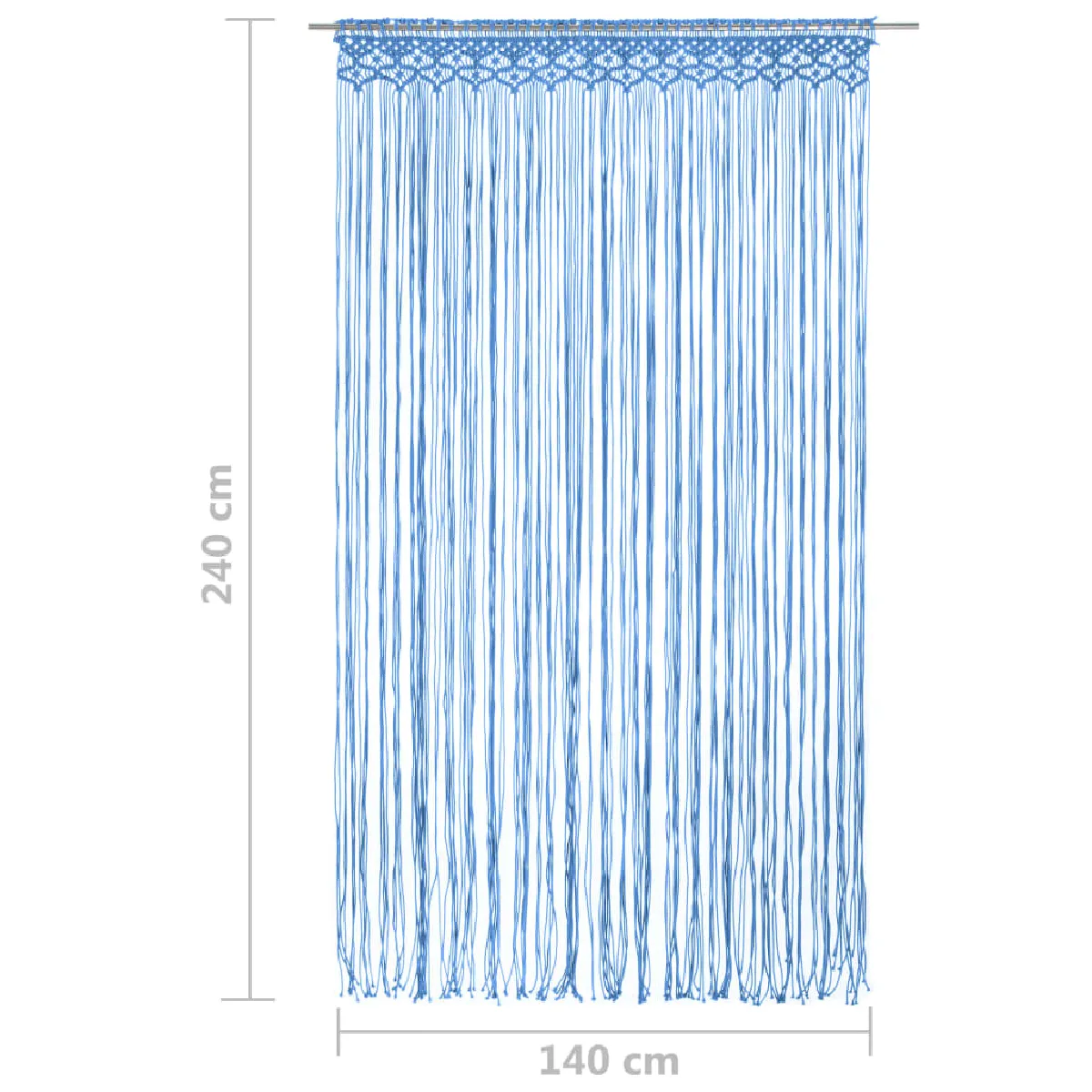 vidaXL Rideau en Macramé Bleu 140x240cm