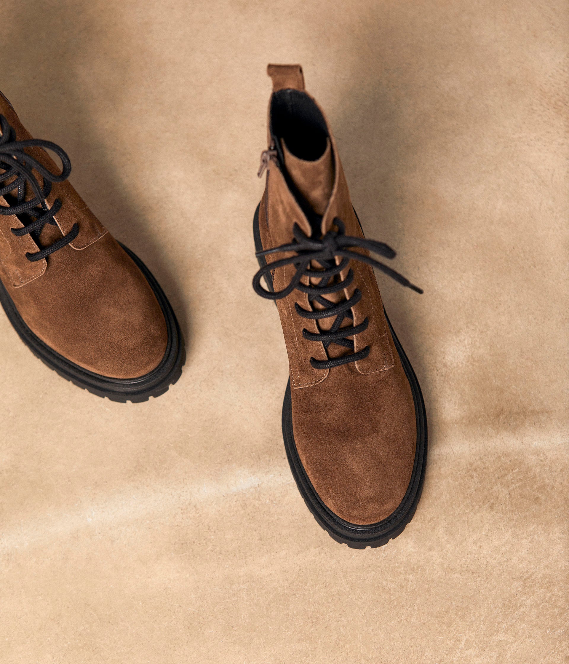 Bottines taupe crantées Aysha