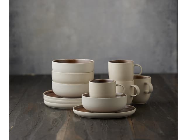 Studio Round Brunchsæt Matte white/Matte bark