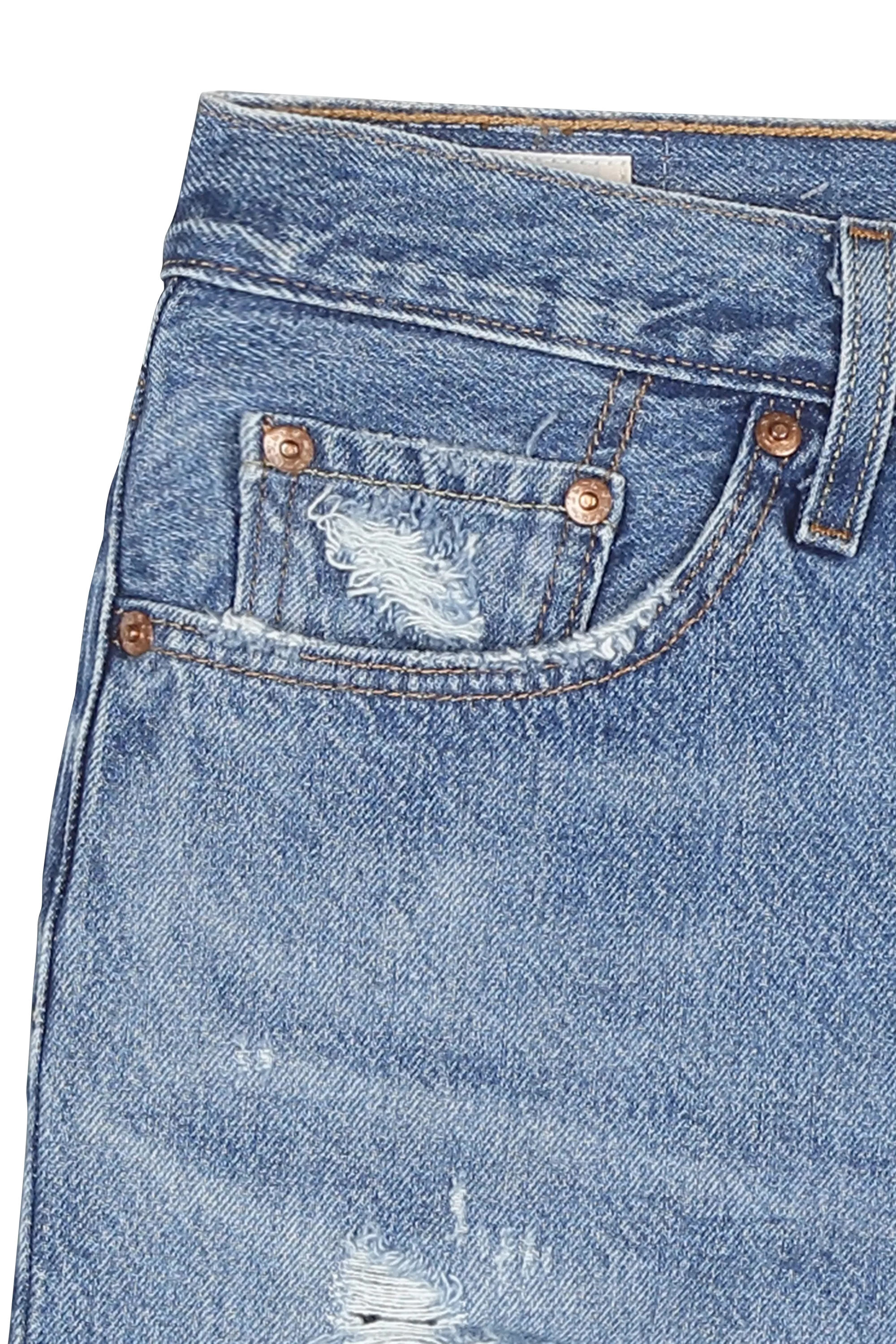 LEVI'S Short court en denim délavé 501 ORIGINAL  Bleu