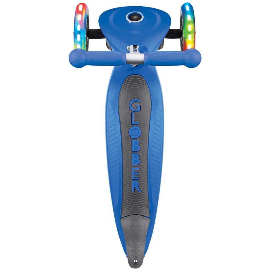 Globber Scooter Primo Foldable mit Leuchtrollen, navy-blau