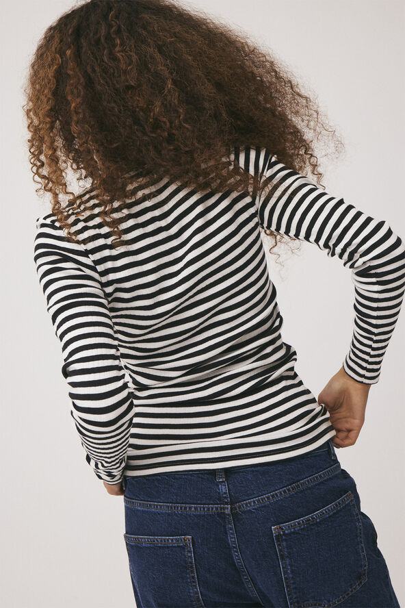Magasin du Nord Collection Milla 1 Langærmet T-shirt - 100% Økologisk Bomuld Black / star white stripe