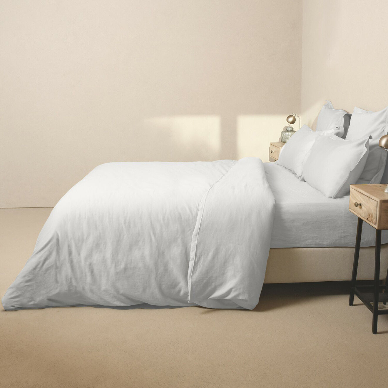 Febronie Housse de couette 100% Satin de Coton Julia blanc