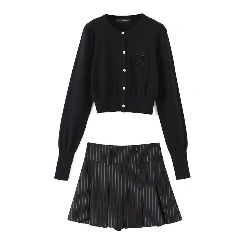 Reknovine - Gestreepte mini-plooirok met hoge taille