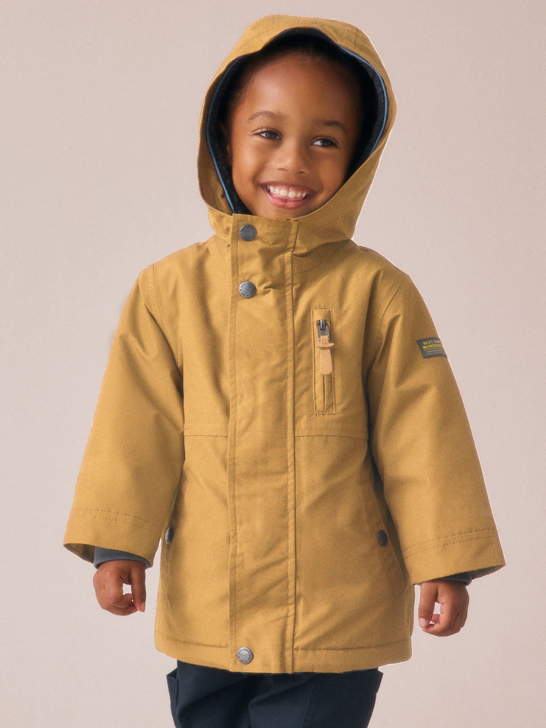 Okergeel - Waterdichte parka met borgvoering (3mnd -7jr)
