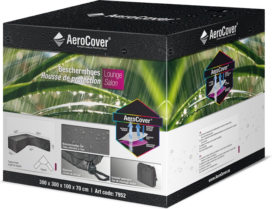 Aerocover loungesethoes rechts 300 x 300 B 100 H 70 cm