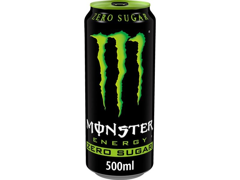 Monster Energy Drink Energy Zero Sugar 12 x 0.5 l Koffeinhaltiges Erfrischungsgetränk mit prickelnder Kohlensäure