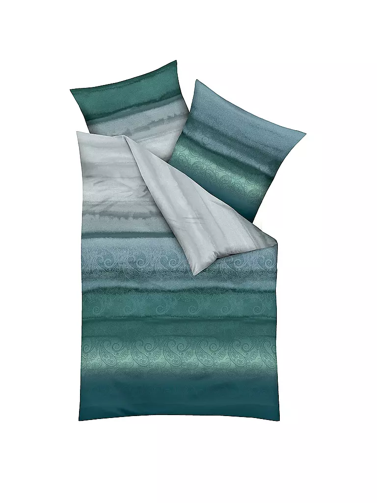 KAEPPEL Flanell Bettwäsche 70x90cm/140x200cm MARA Smaragd petrol