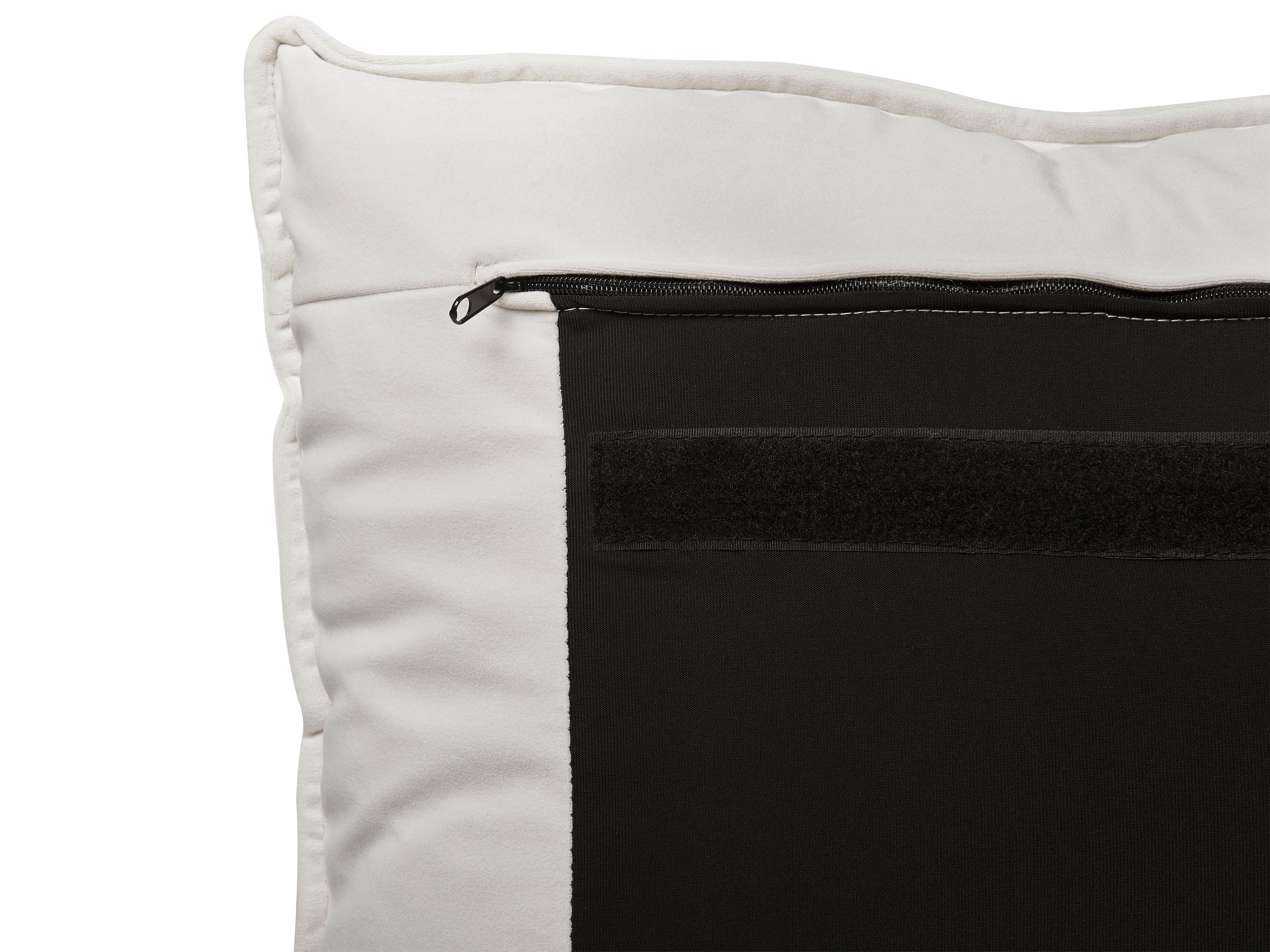 Bed Fluweel BAJONNA 180 x 200 cm Gebroken wit