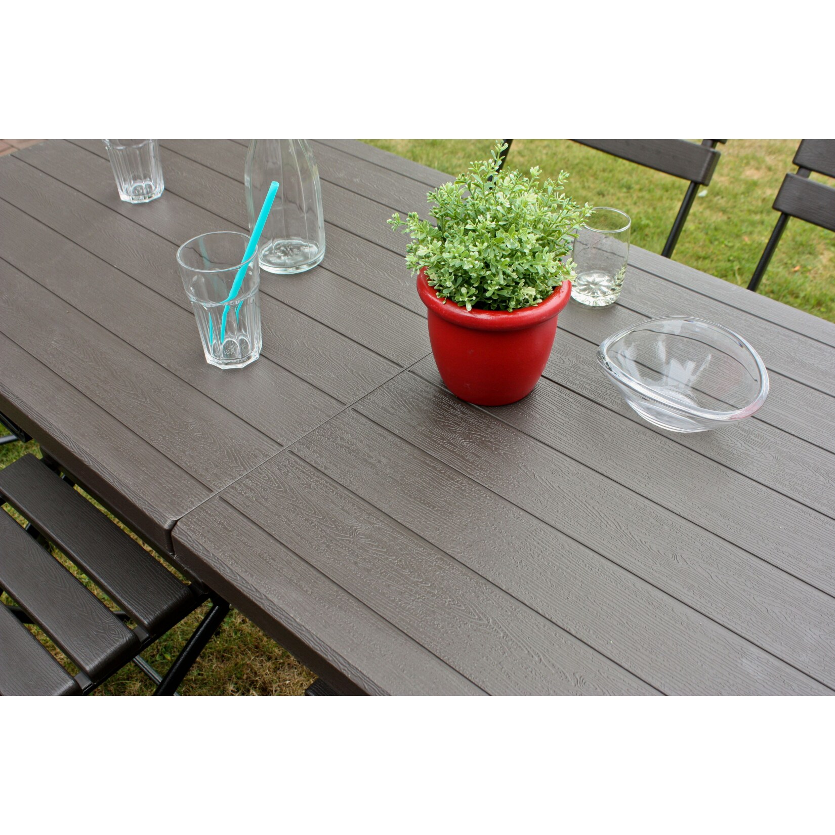 5tlg. Tischgruppe Gartenmöbel Gartentisch Stuhl Garten Sessel Camping Tisch