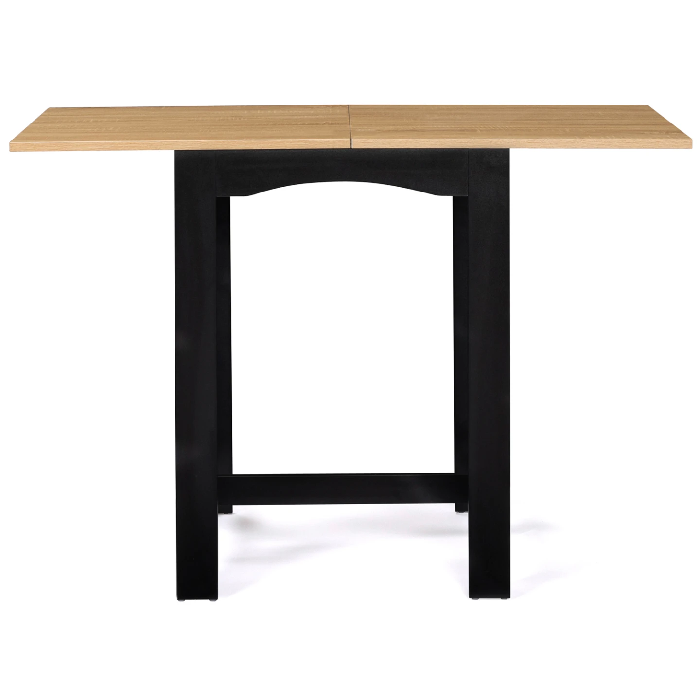 Table haute de bar extensible DONA 2 à 4 personnes noire plateau façon hêtre 60-120 cm