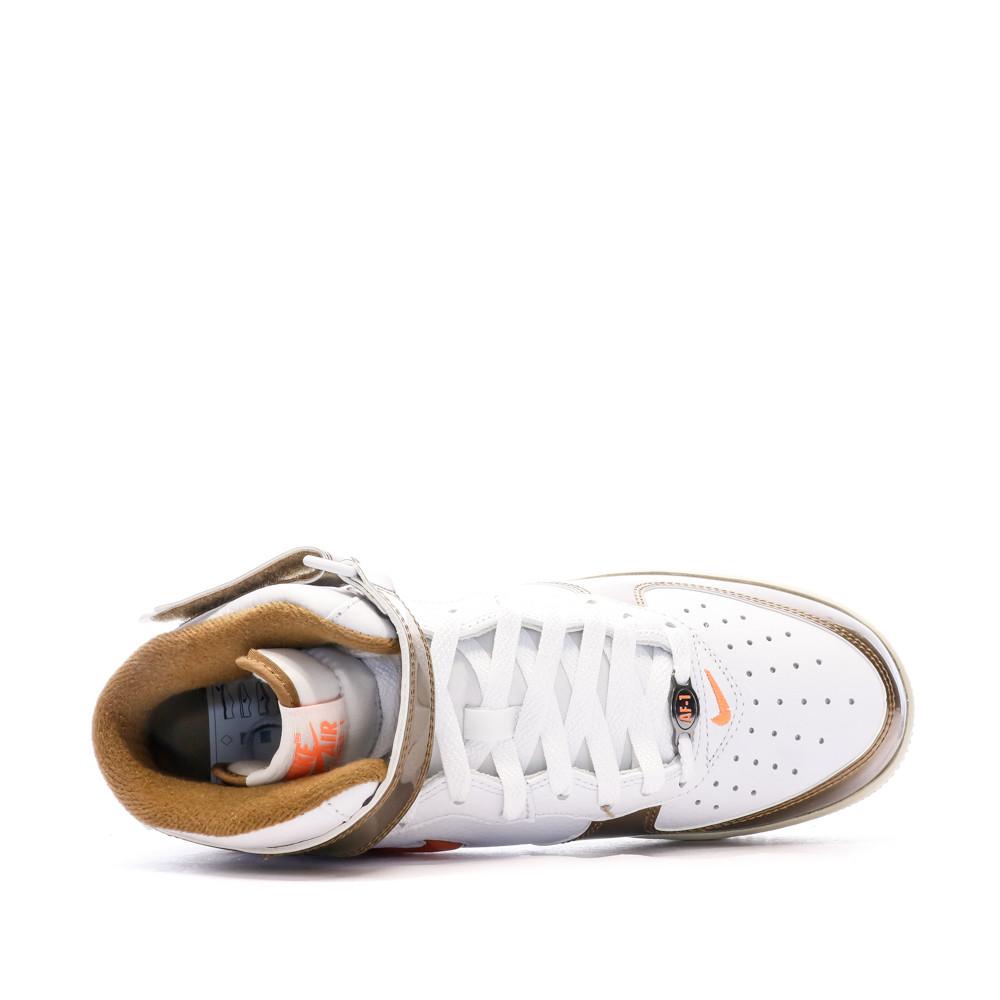 Nike Baskets Blanches/Cuivre Mixte Nike Air Force 1 Mid
