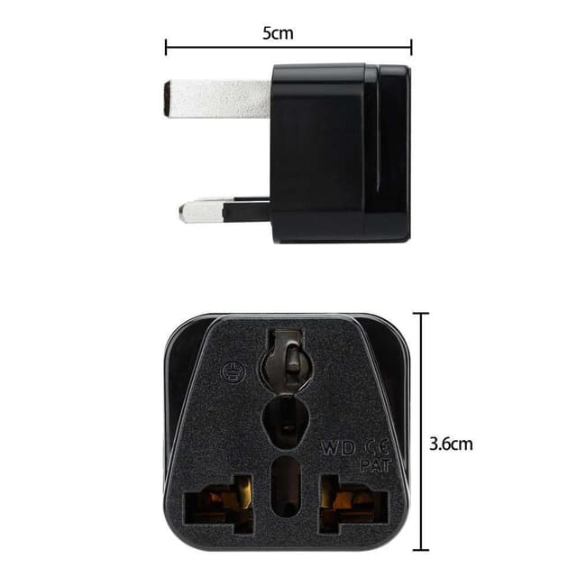 4x Stikkontaktadapter Rejsekonverter (britisk type g)